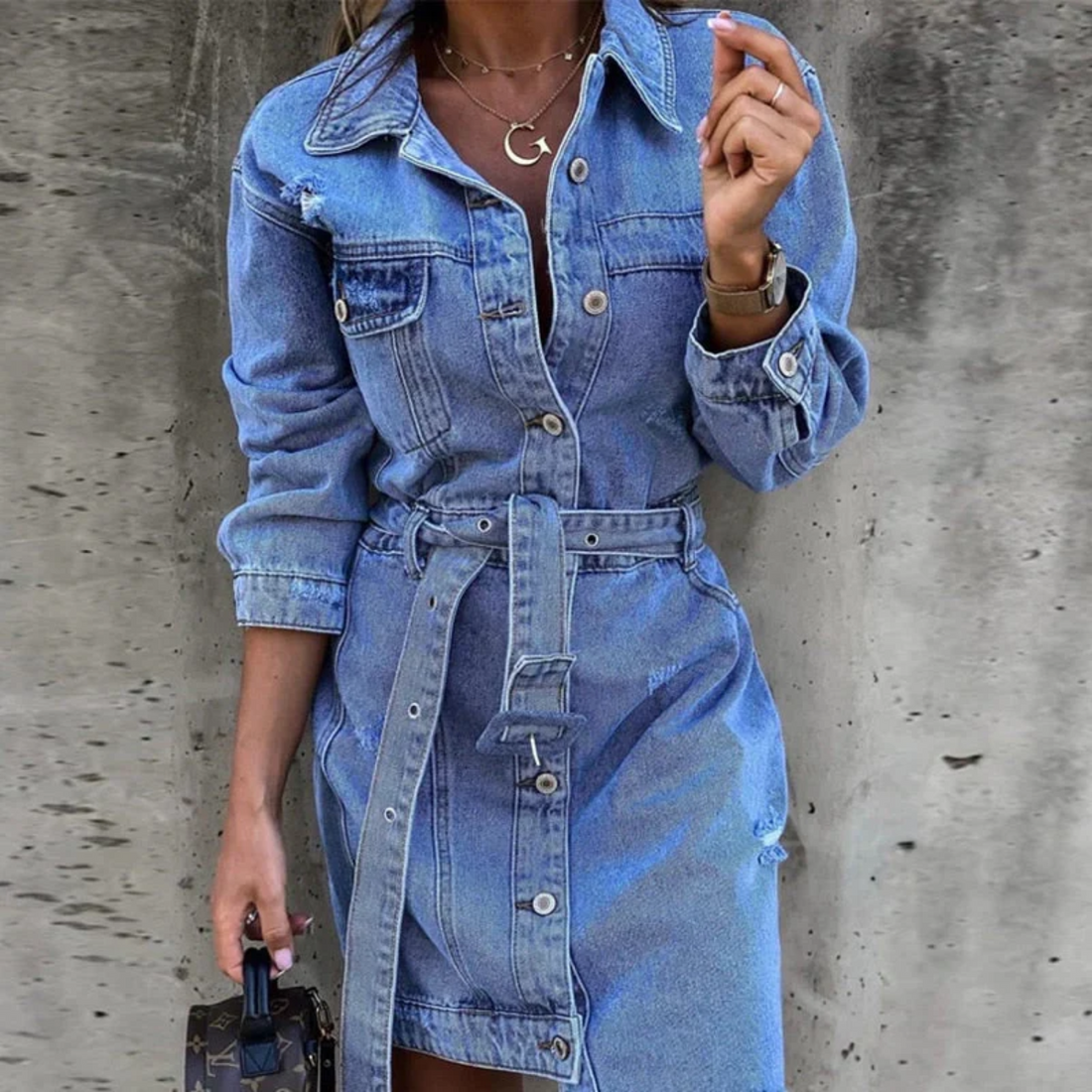 Meddy - Elegant denim dress