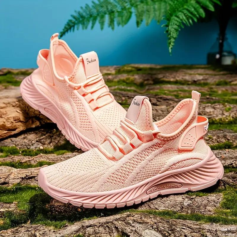 Women's Athletic Sneakers - Breathable Mesh - Slip-On Sock Fit - Chunky Grip Sole