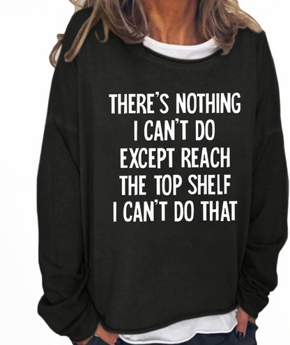 Women's oversized graphic sweatshirt with humorous age quote