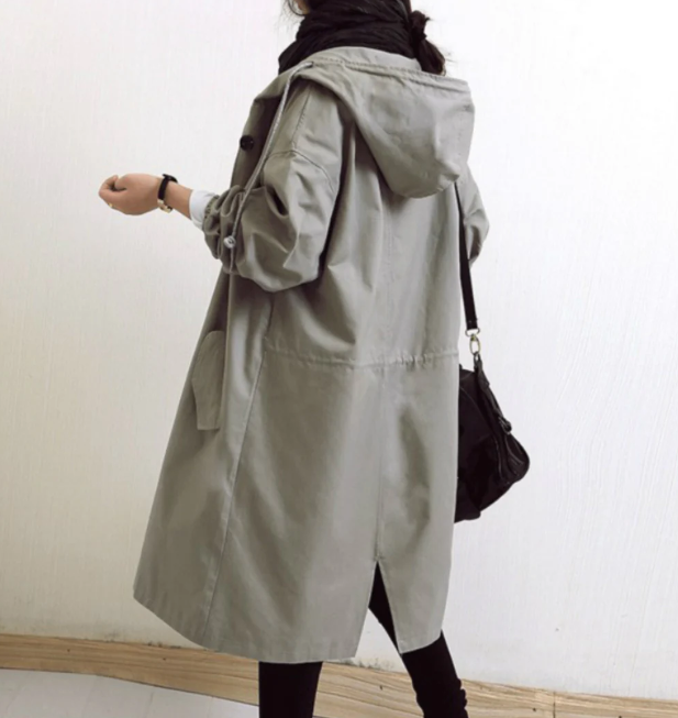 Megan - casual windbreaker mid-length jacket
