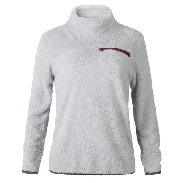 Women's high neck fleece sweater