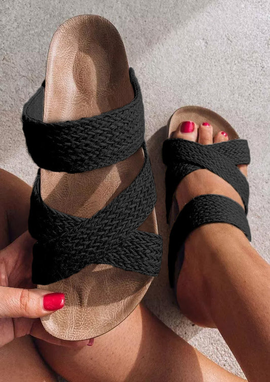 Woven Braided Comfortable Footbed Sandals