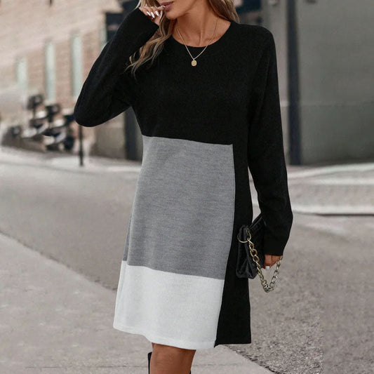Colorful Block Design Casual Dress