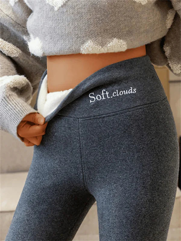 Fleece-lined slimming leggings for women