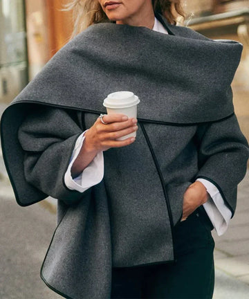 Women's style short coat with scarf