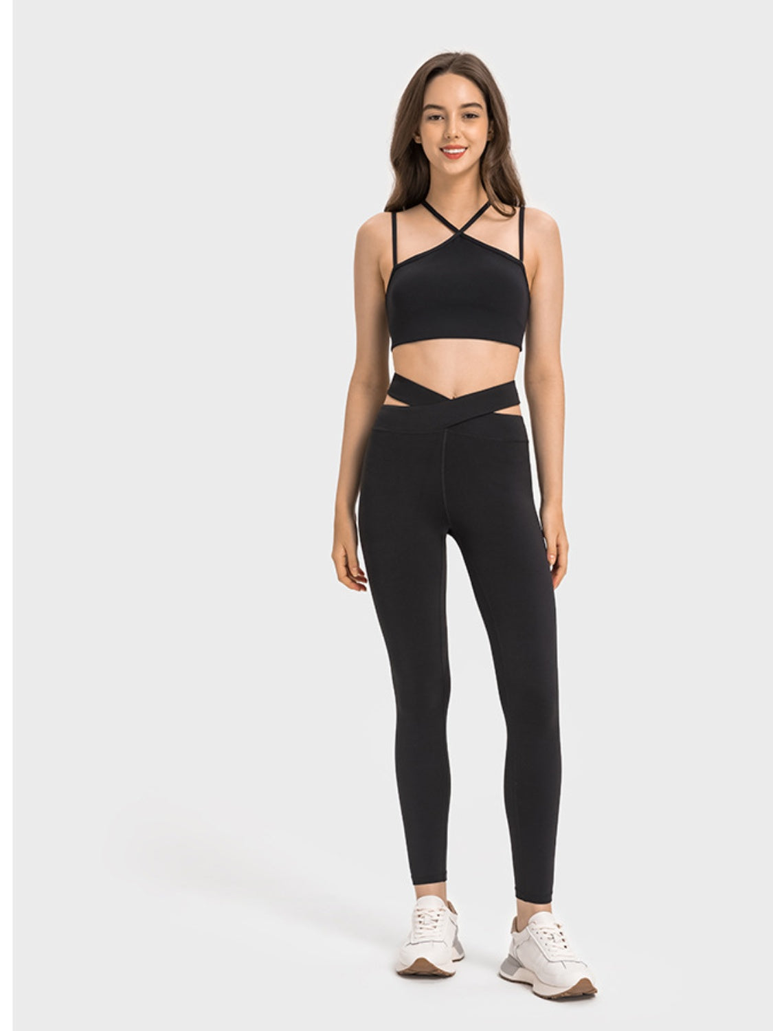 Womens crisscross cutout sports leggings