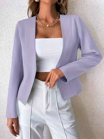 Women's chic open front long sleeve blazer