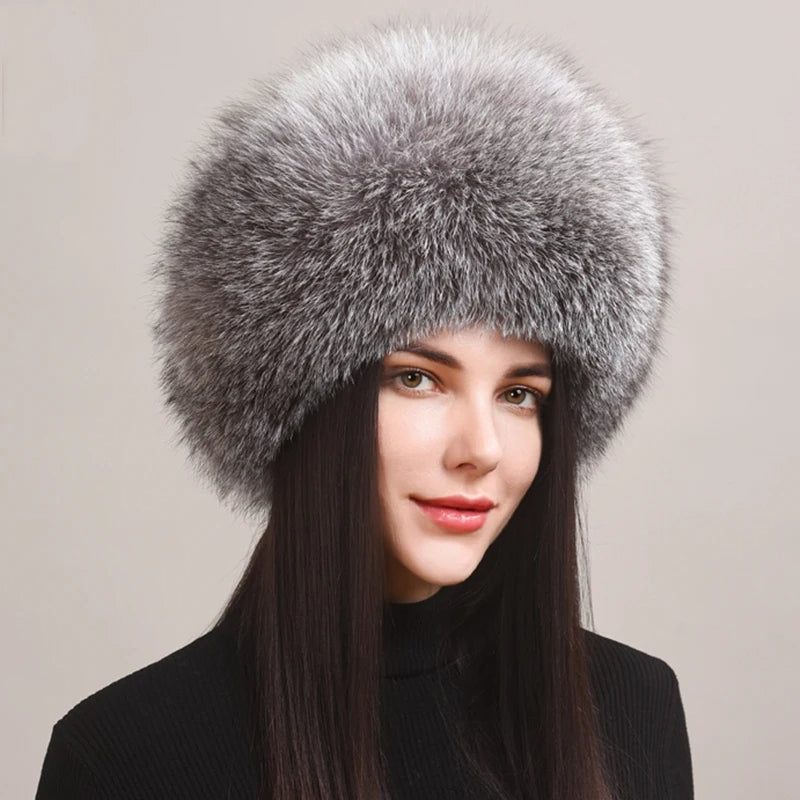 Isabella Voluminous Fur Hat | Solid Head-Covering Fur Hat