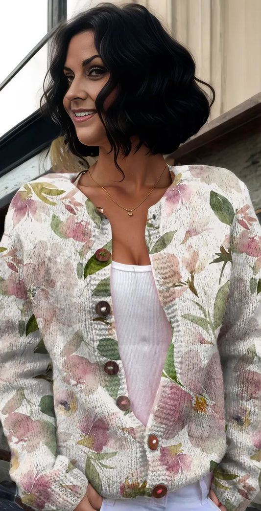 Floral Knitted Cardigan