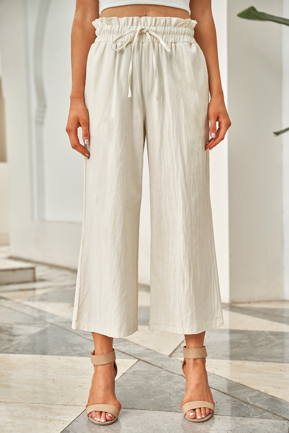 Lizandra - drawstring waist wide-leg pants