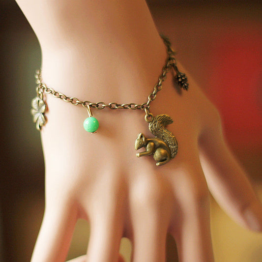 Woodland Charm Bracelet with Squirrel Charms