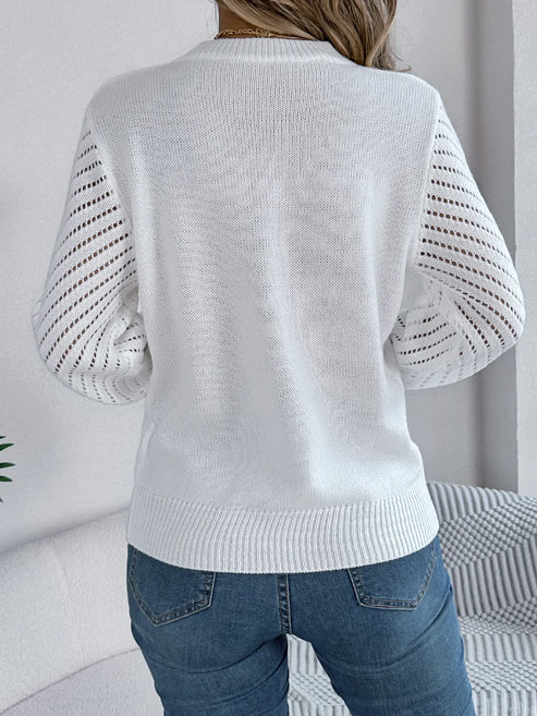 Women's solid color pullover sweater