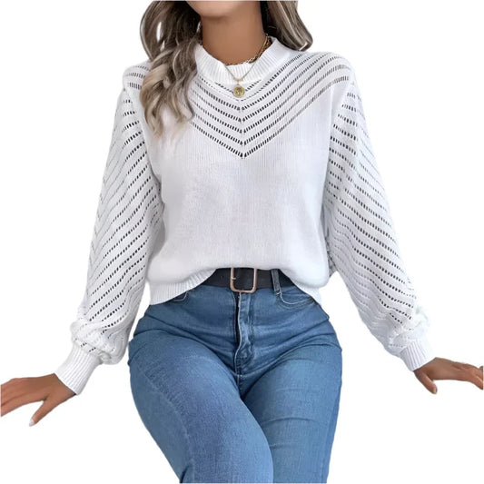 Solid Color Pullover Sweater