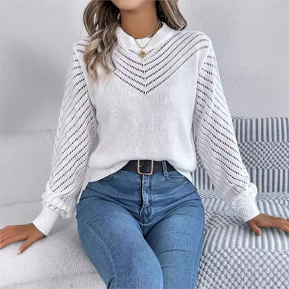 Women's solid color pullover sweater