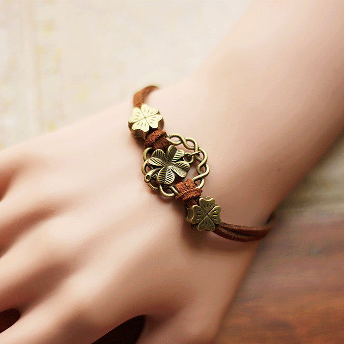 Vintage woodland charm bracelet with squirrel and nature charms