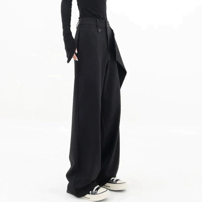 Trendy asymmetrical baggy trousers for women