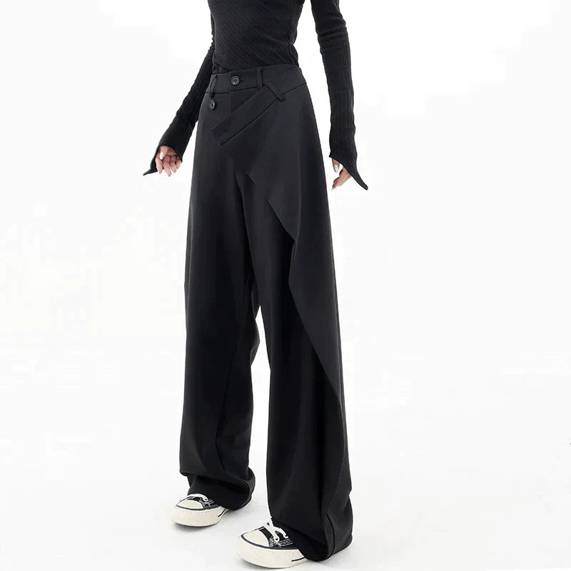 Trendy asymmetrical baggy trousers for women