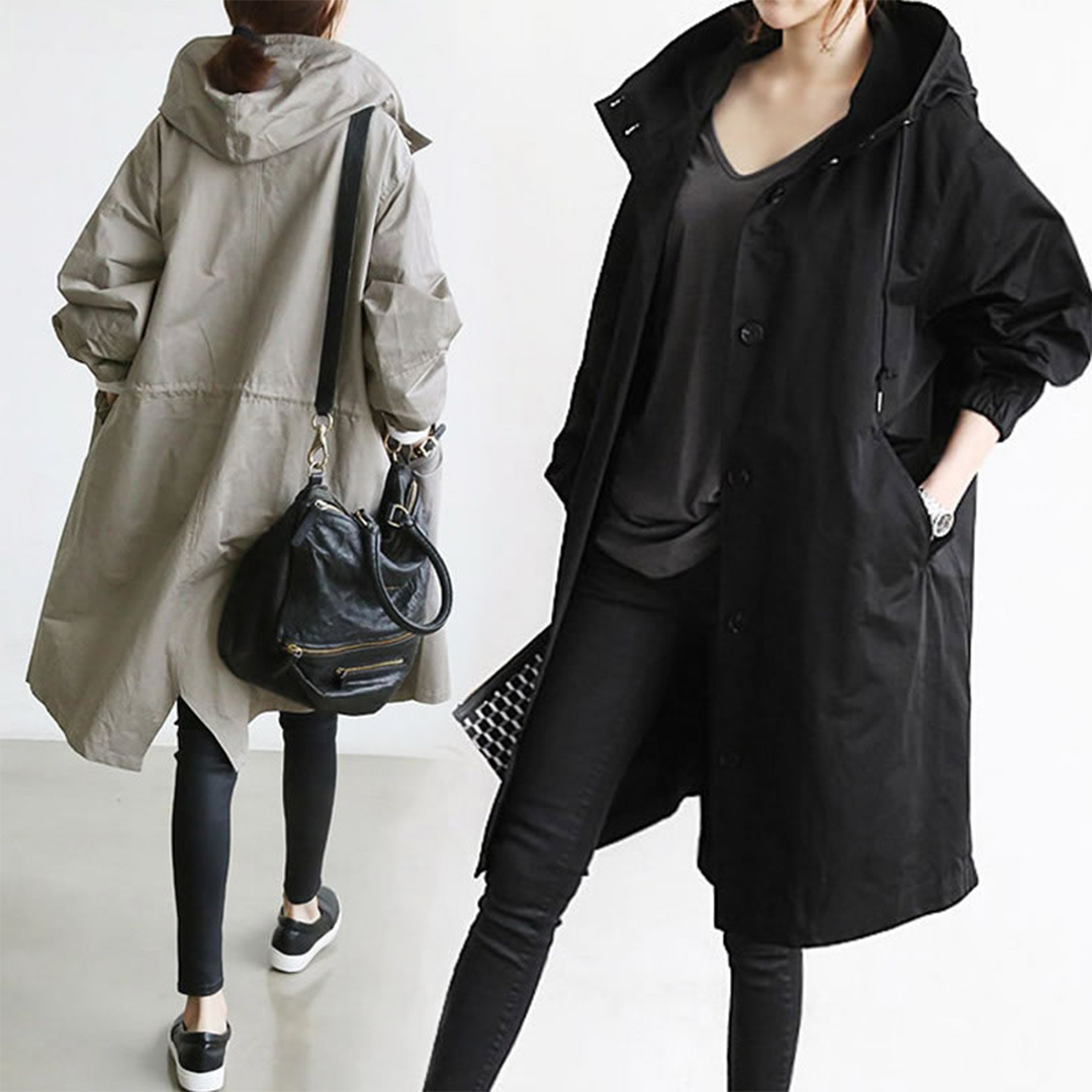 Women's casual windbreaker raincoat