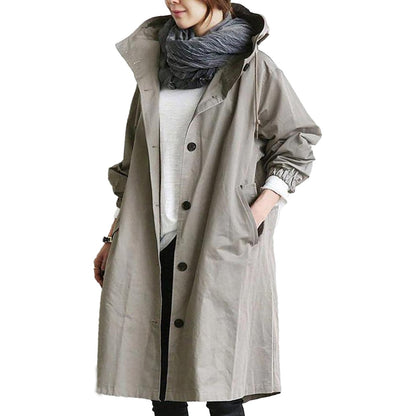 Women's casual windbreaker raincoat