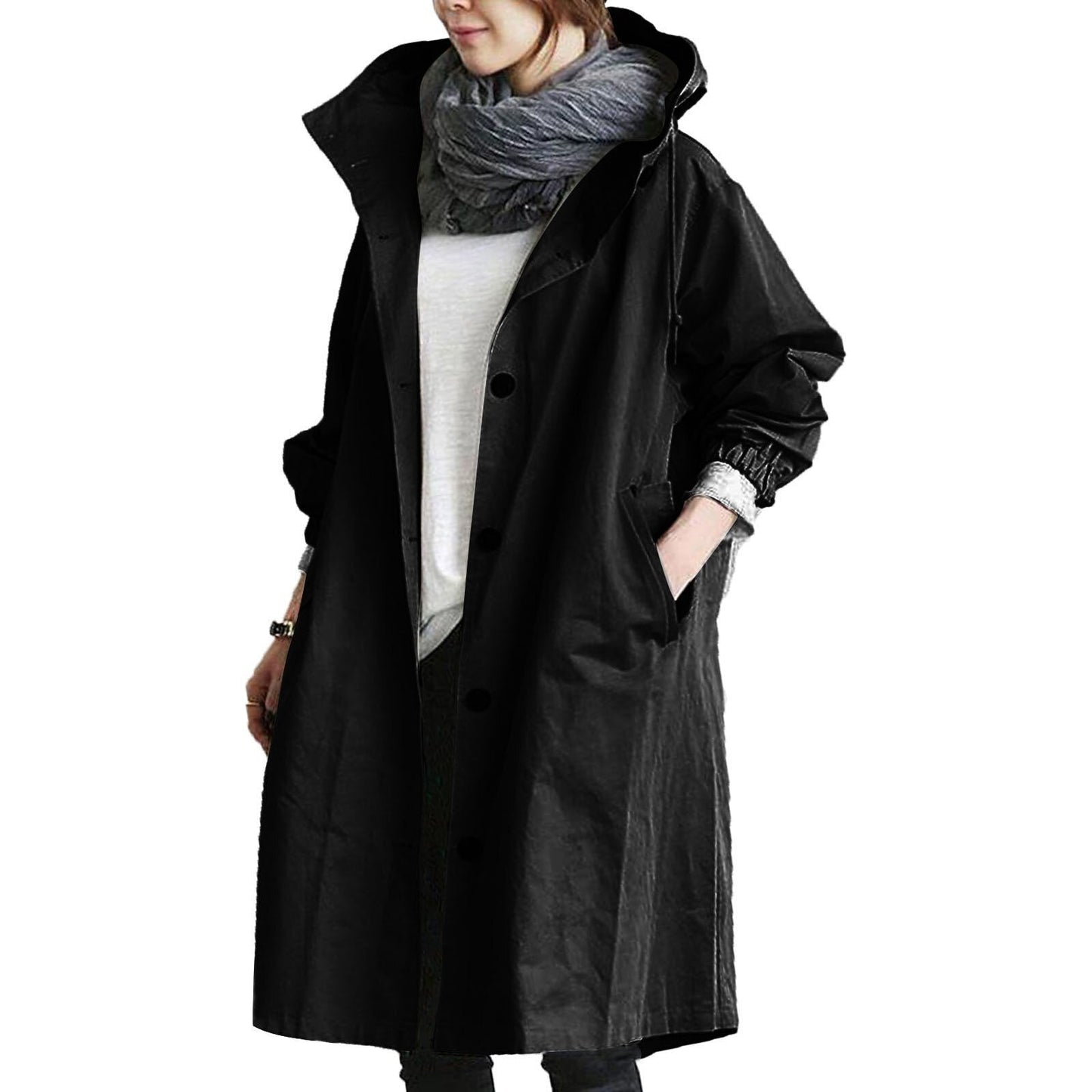 Women's casual windbreaker raincoat