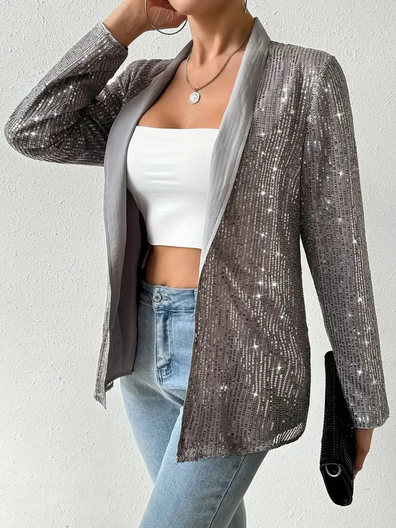 Women's blazer with shiny sequins