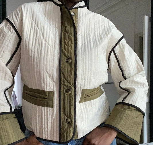 Contrast Color Short Jacket