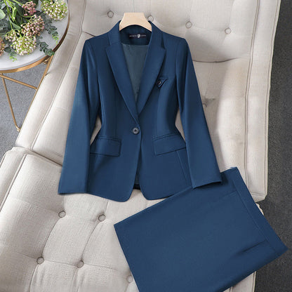 Women's one-button blazer and trousers set