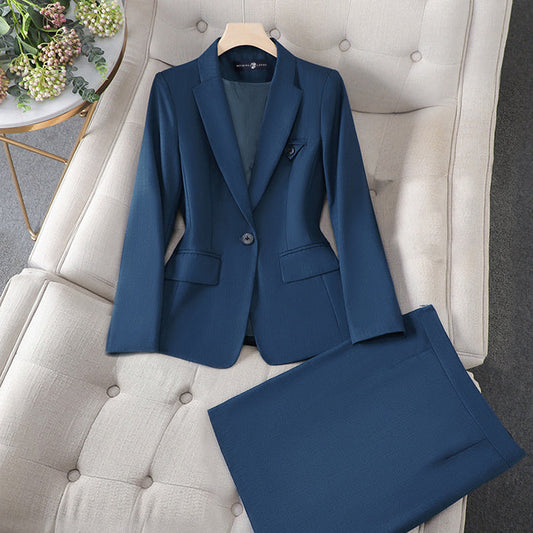 One-Button Blazer and Trousers Set