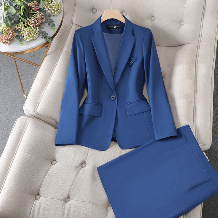 One-Button Blazer and Trousers Set