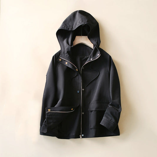 Lightweight Relaxed Fit Hooded Trench Coat