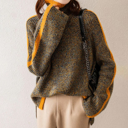 Women's oversized turtleneck sweater autumn winter knitwear