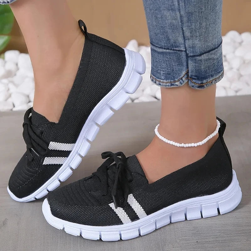Women's Slip-On Sneakers – Breathable Mesh – Lightweight Flexible Sole – Casual Wear