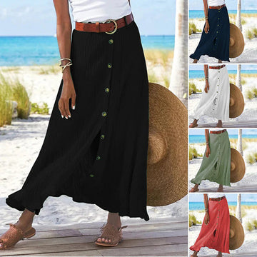 Ula - Maxi skirt with button placket