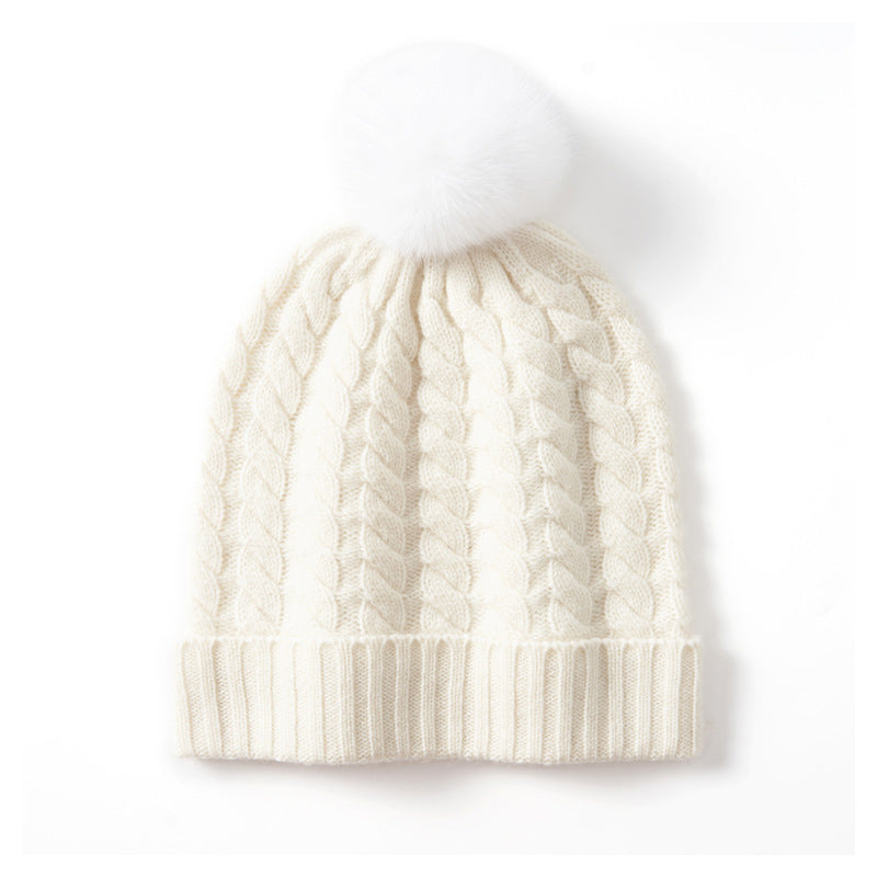Isla Form-Fitting Beanie | Pom-Pom Ribbed Cuff Beanie