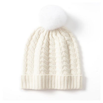 Isla Form-Fitting Beanie | Pom-Pom Ribbed Cuff Beanie
