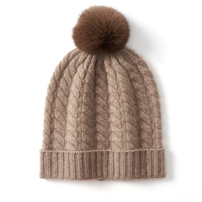 Isla Form-Fitting Beanie | Pom-Pom Ribbed Cuff Beanie