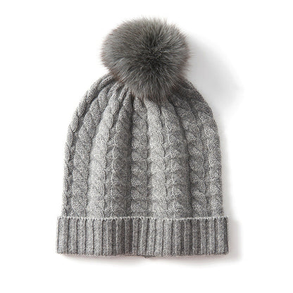 Isla Form-Fitting Beanie | Pom-Pom Ribbed Cuff Beanie