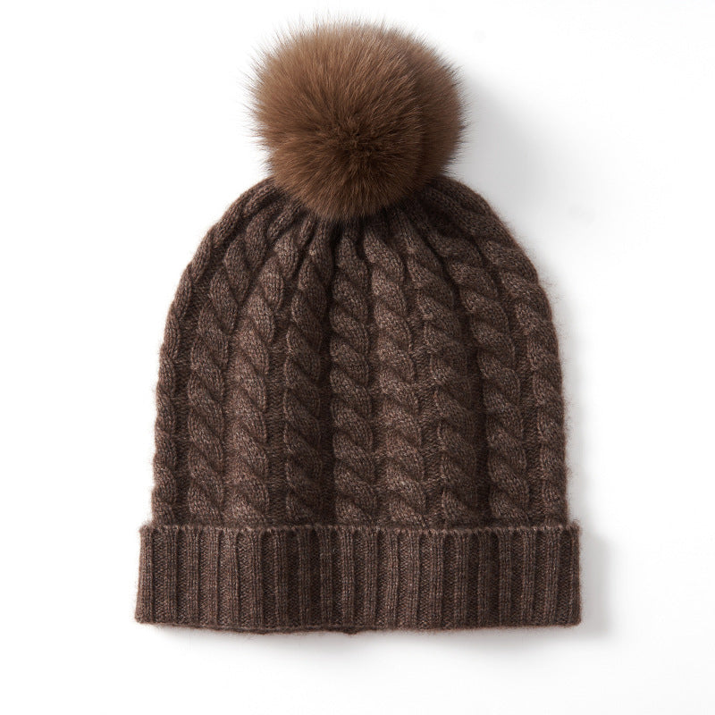 Isla Form-Fitting Beanie | Pom-Pom Ribbed Cuff Beanie