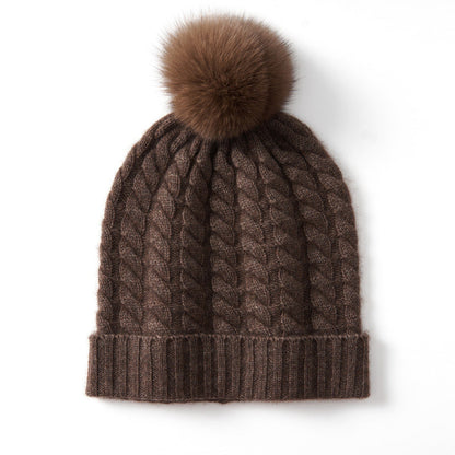 Isla Form-Fitting Beanie | Pom-Pom Ribbed Cuff Beanie