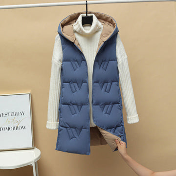 Women's thickened slim hooded cotton vest autumn winter