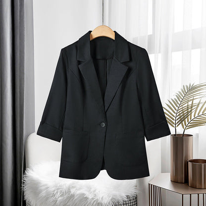 Women's spring summer cropped three-quarter sleeve blazer