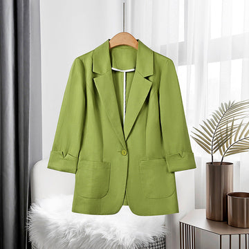 Women's spring summer cropped three-quarter sleeve blazer