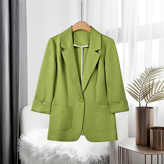 Cropped Three-Quarter Sleeve Blazer