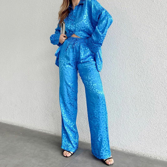 Leopard Print Loose Fit Pajama Set