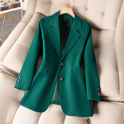 Women spring autumn casual split back jacket and pants workwear set