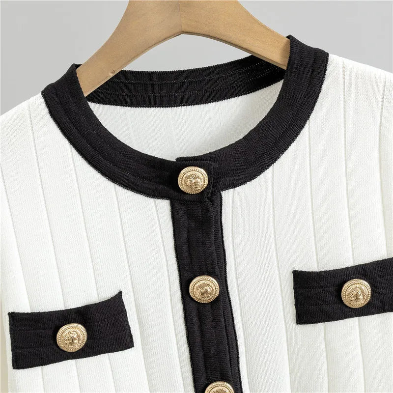 Women's autumn suit skirt and knitted cardigan two-piece dress