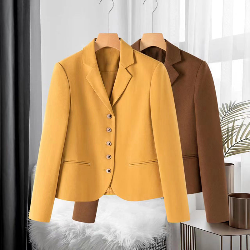 Women's casual short button-down blazer