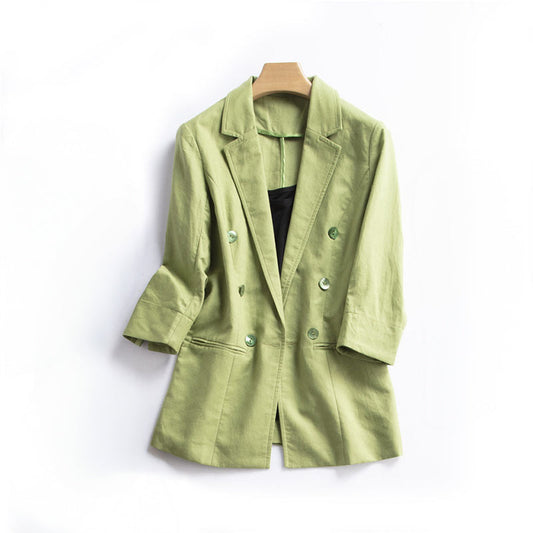 Button Closure 3/4 Sleeve Blazer
