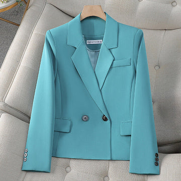 Women's casual spring double breasted short suit jacket