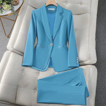 Women's professional long-sleeved suit trousers workwear set